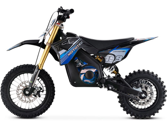 MotoTec Pro 36V 1200W Lithium Electric Dirt Bike Blue | Powerful Off-Road Bike