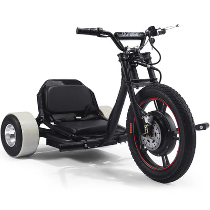 Color - Black - MotoTec Drifter 48V 800W Electric Trike Lithium