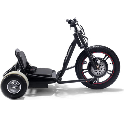 Color - Black - MotoTec Drifter 48V 800W Electric Trike Lithium