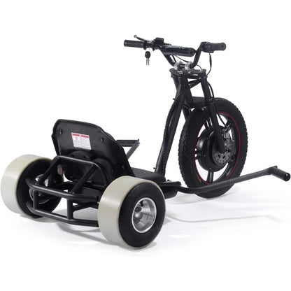 Color - Black - MotoTec Drifter 48V 800W Electric Trike Lithium