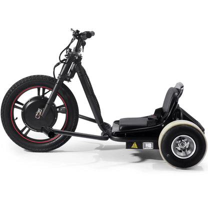 Color - Black - MotoTec Drifter 48V 800W Electric Trike Lithium