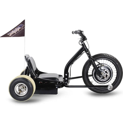 Color - Black - MotoTec Drifter 48V 500W Electric Trike