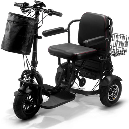 Color: Black - MotoTec Folding Mobility Electric Trike 48v 1000w
