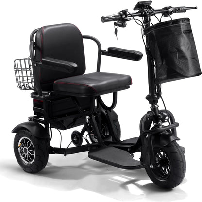Color: Black - MotoTec Folding Mobility Electric Trike 48v 1000w