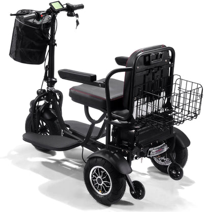 Color: Black - MotoTec Folding Mobility Electric Trike 48v 1000w