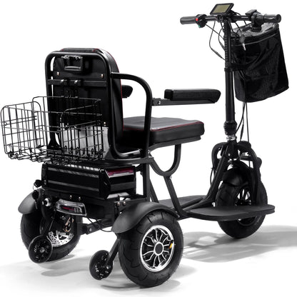 Color: Black - MotoTec Folding Mobility Electric Trike 48v 1000w