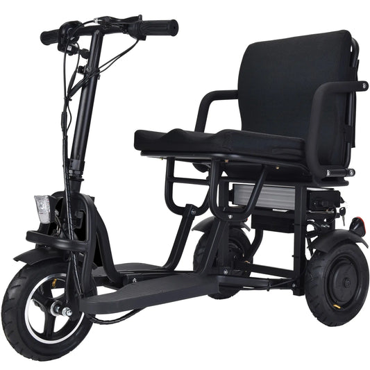 Color - Black - MotoTec Folding Mobility Electric Trike 48V 700W Dual Motor Lithium