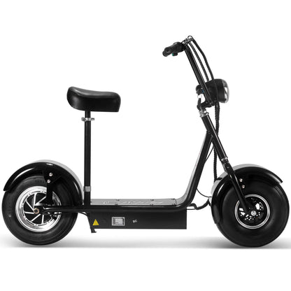Color - Black - MotoTec FatBoy 48V 800W Electric Scooter