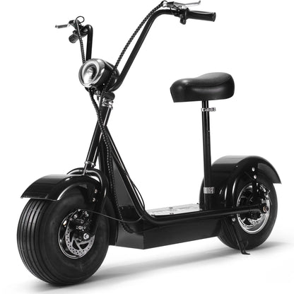 Color - Black - MotoTec FatBoy 48V 800W Electric Scooter