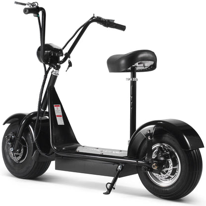 Color - Black - MotoTec FatBoy 48V 800W Electric Scooter