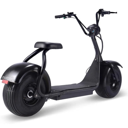 Color - Black - MotoTec Fat Tire 60V 18Ah 2000W Lithium Electric Scooter