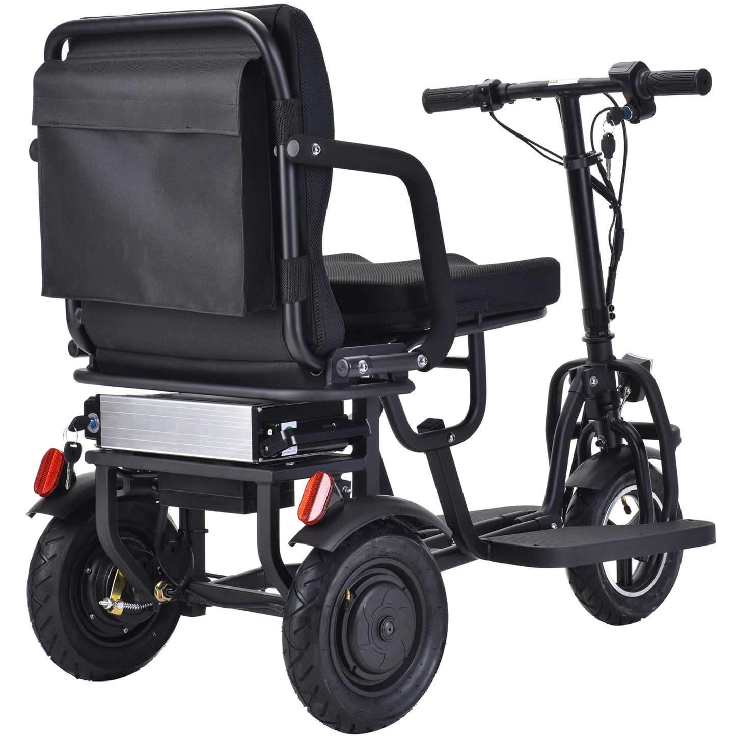 MotoTec Folding Mobility Electric Trike 48v 700w Dual Motor Lithium Black