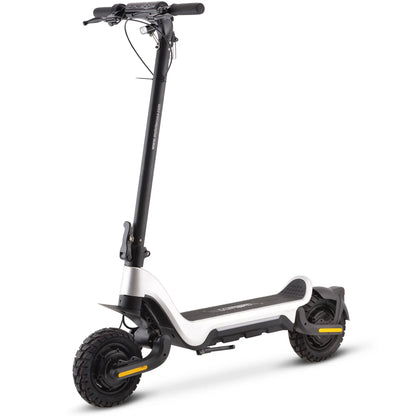 Color - Silver - MotoTec Fury 48V 1000W Lithium Electric Scooter – Silver | Powerful Foldable Commuter Scooter