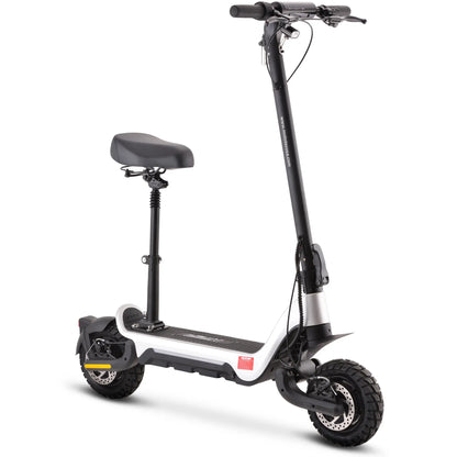 Color - Silver - MotoTec Fury 48V 1000W Lithium Electric Scooter – Silver | Powerful Foldable Commuter Scooter