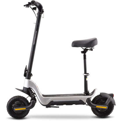 Color - Silver - MotoTec Fury 48V 1000W Lithium Electric Scooter – Silver | Powerful Foldable Commuter Scooter