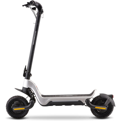 Color - Silver - MotoTec Fury 48V 1000W Lithium Electric Scooter – Silver | Powerful Foldable Commuter Scooter