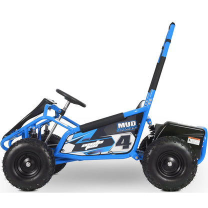 Color: Blue - MotoTec Mud Kids Electric 48v 1000w Go Kart Full Suspension