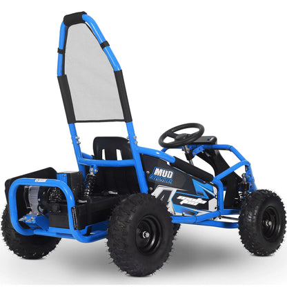 Color: Blue - MotoTec Mud Kids Electric 48v 1000w Go Kart Full Suspension