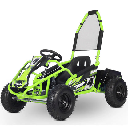 Color: Green - MotoTec Mud Kids Electric 48v 1000w Go Kart Full Suspension