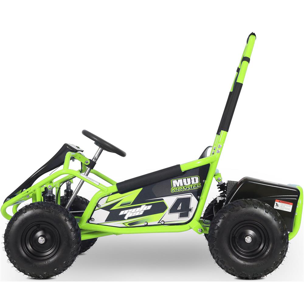 MotoTec Mud Monster Kids Electric 48v 1000w Go Kart Full Suspension Green