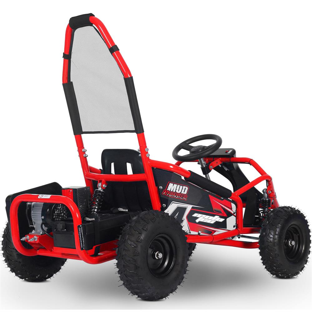 MotoTec Mud Monster Kids Electric 48v 1000w Go Kart Full Suspension Red