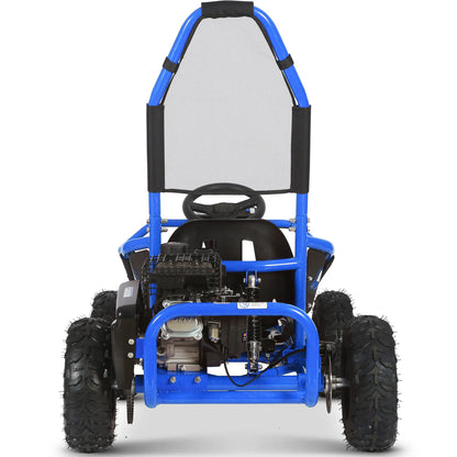 Color: Blue - MotoTec Mud Kids Gas Powered 98cc Go Kart Full Suspension