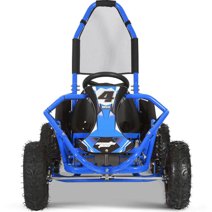 Color: Blue - MotoTec Mud Kids Gas Powered 98cc Go Kart Full Suspension