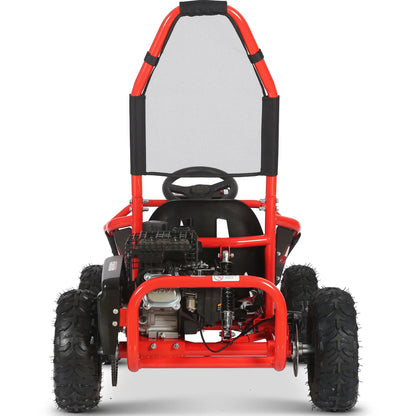 Color: Red - MotoTec Mud Kids Gas Powered 98cc Go Kart Full Suspension