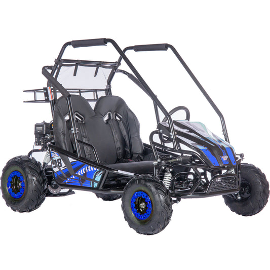 MotoTec Mud Monster XL 212cc 2 Seat Go Kart Full Suspension Blue