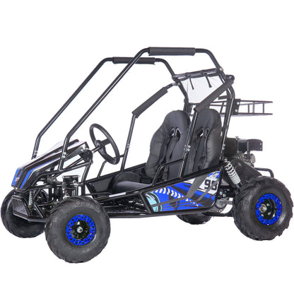 Color: Blue - MotoTec Mud XL 212cc 2 Seat Go Kart Full Suspension