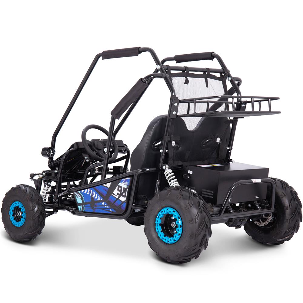 MotoTec Mud Monster XL 60v 2000w Electric Go Kart Full Suspension Blue