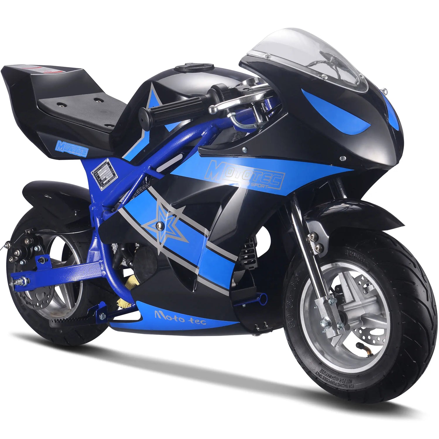 Color: Blue - MotoTec Gas Pocket Bike GT 49cc 2-Stroke