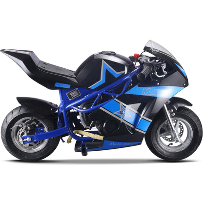 Color: Blue - MotoTec Gas Pocket Bike GT 49cc 2-Stroke