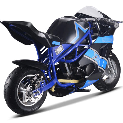 Color: Blue - MotoTec Gas Pocket Bike GT 49cc 2-Stroke
