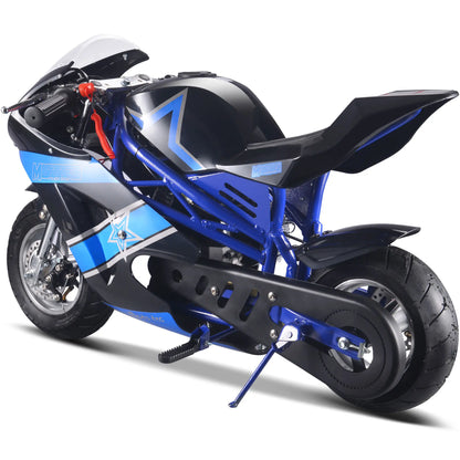 Color: Blue - MotoTec Gas Pocket Bike GT 49cc 2-Stroke