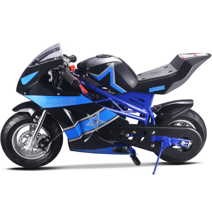 Color: Blue - MotoTec Gas Pocket Bike GT 49cc 2-Stroke