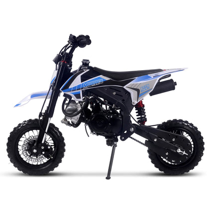 Color: Blue - MotoTec Hooligan 72cc 4-Stroke Gas Dirt Bike