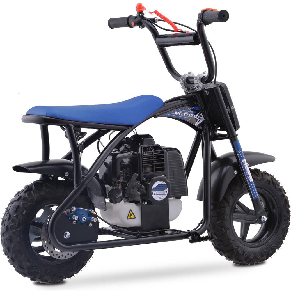 MotoTec Bandit 52cc 2-Stroke Kids Gas Mini Bike Blue