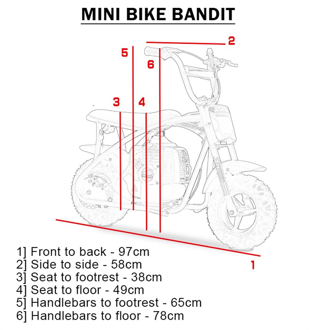 MotoTec Bandit 52cc 2-Stroke Kids Gas Mini Bike Blue