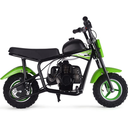 Color: Green - MotoTec Urchin 49cc 2-Stroke Kids Gas Mini Bike