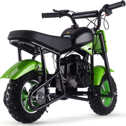 Color: Green - MotoTec Urchin 49cc 2-Stroke Kids Gas Mini Bike