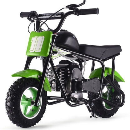 Color: Green - MotoTec Urchin 49cc 2-Stroke Kids Gas Mini Bike
