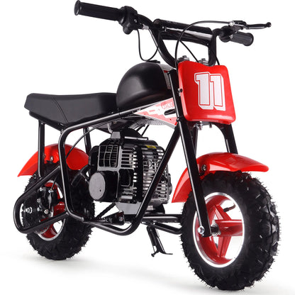 Color: Red - MotoTec Urchin 49cc 2-Stroke Kids Gas Mini Bike
