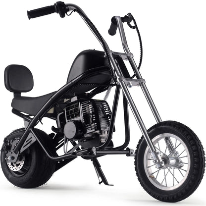Color: Black - MotoTec 49cc Gas Mini Chopper V2