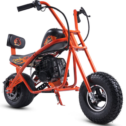 Color: Orange - MotoTec 49cc Gas Mini Chopper V2