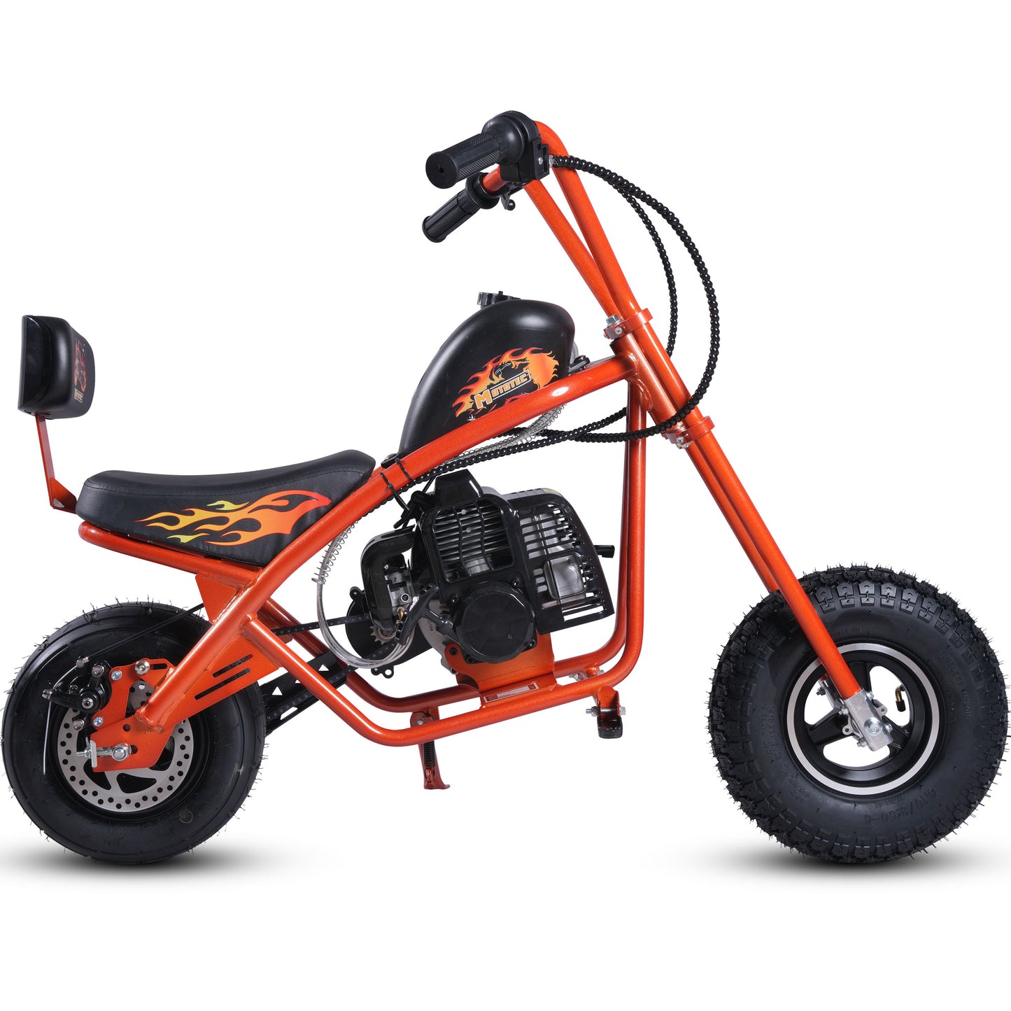 Color: Orange - MotoTec 49cc Gas Mini Chopper V2