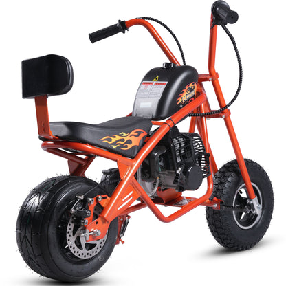Color: Orange - MotoTec 49cc Gas Mini Chopper V2