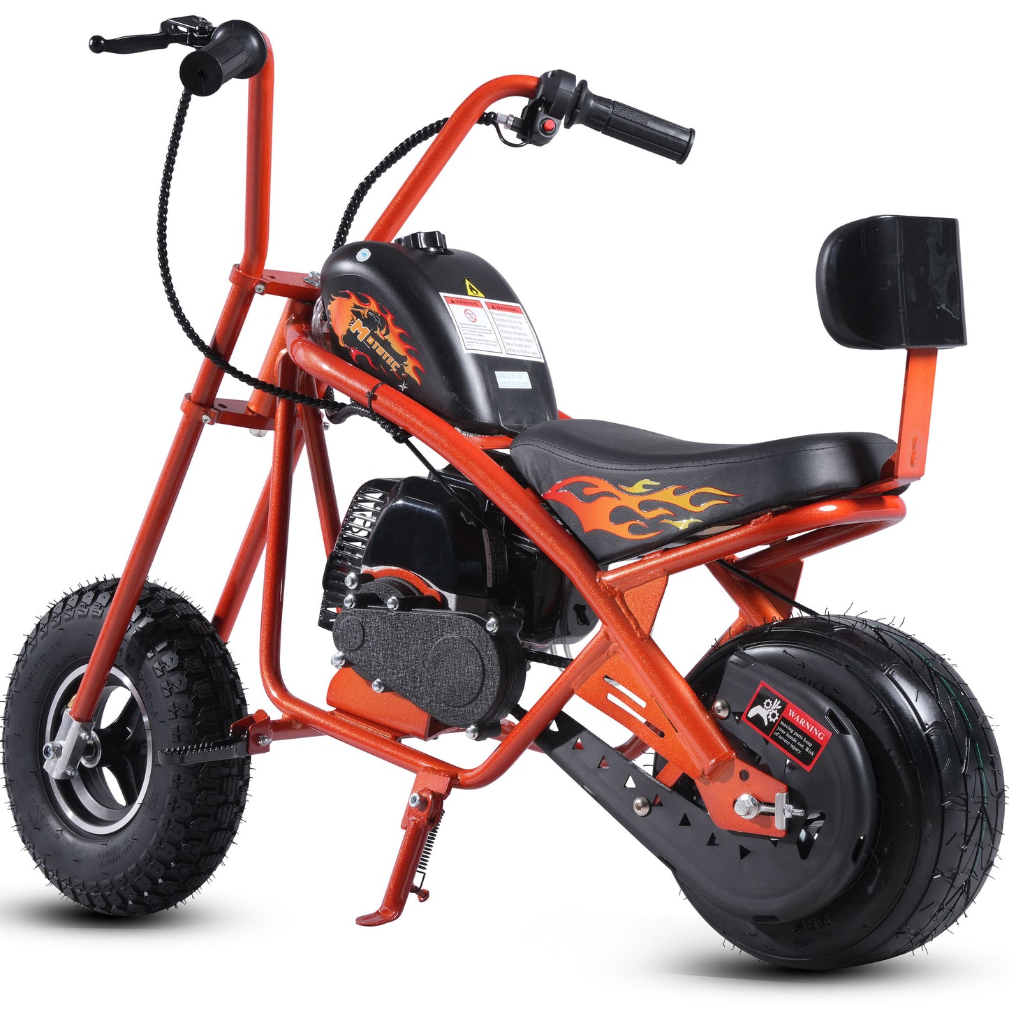 Color: Orange - MotoTec 49cc Gas Mini Chopper V2