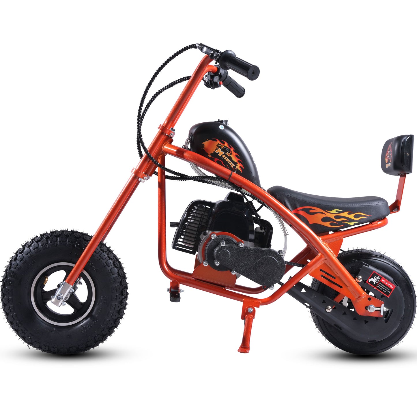 Color: Orange - MotoTec 49cc Gas Mini Chopper V2