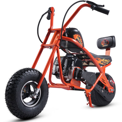Color: Orange - MotoTec 49cc Gas Mini Chopper V2